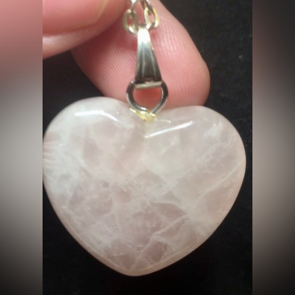 Rose Quartz Crystal Pendant & Chain - Picture 5 of 11